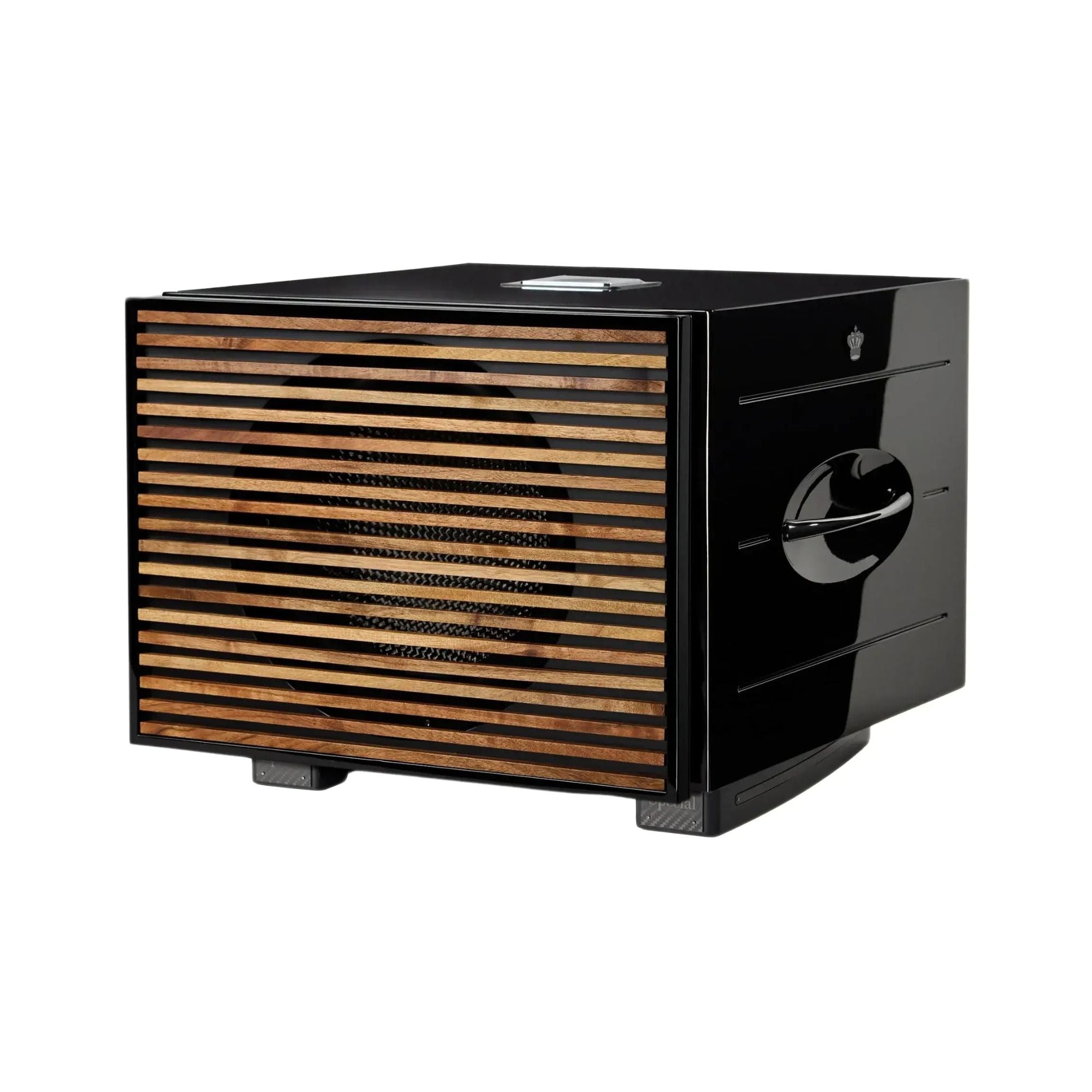 3.AVStore-REL-Acoustics-Carbon-Special-Black-Label-Front-Angled-View-With-Wooden-Grille.jpg